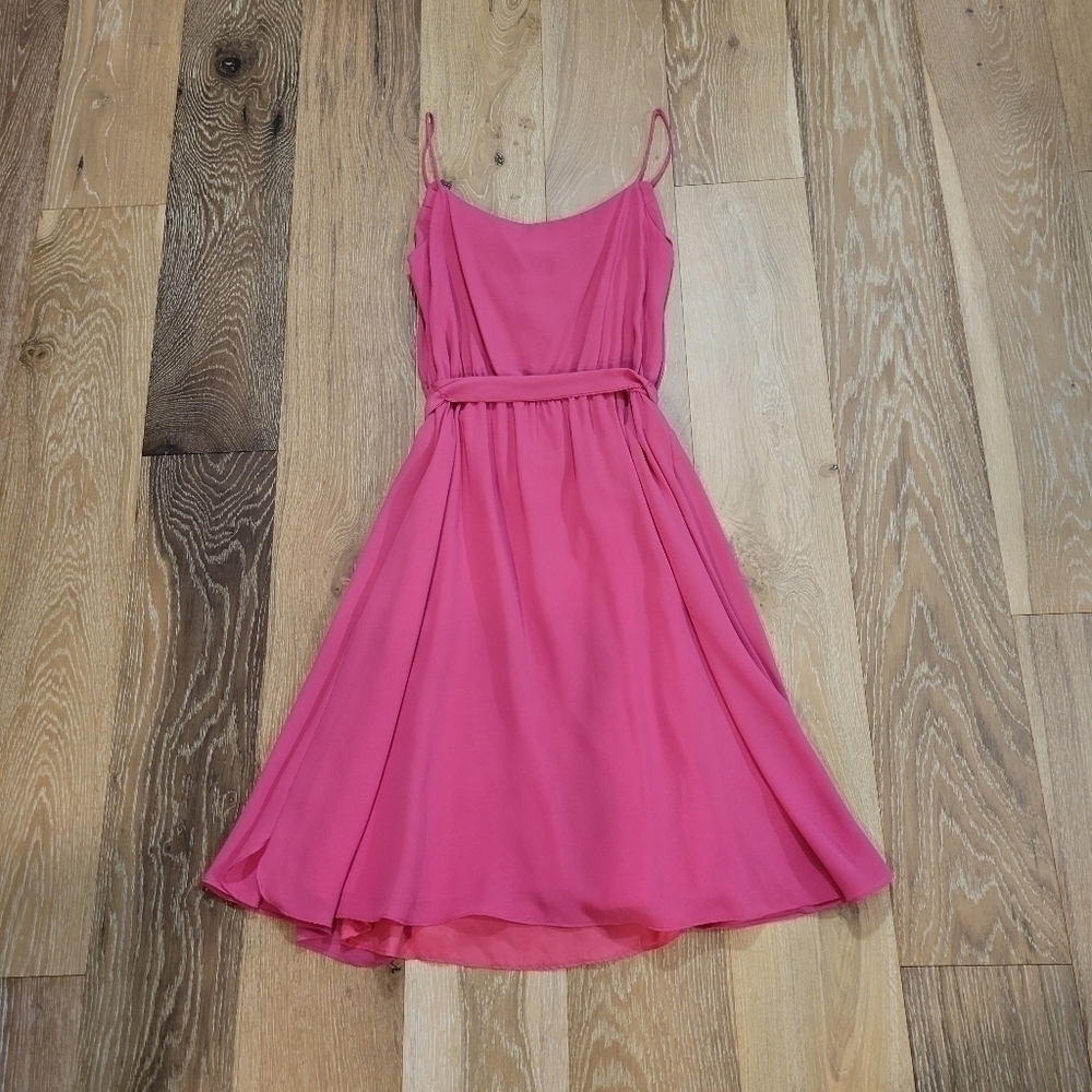 Vintage Ferrali by Phillipe Pink Cowl Neck Spaghetti Strap Midi Dress Size 9/10 - Picture 5 of 8